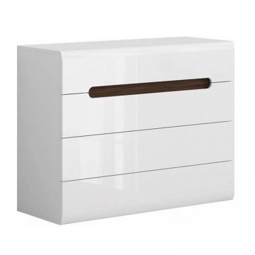 Azteca 007 Comoda Kom4S/8/11 White/White High Gloss