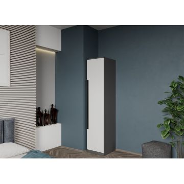 Dulap dormitor 1 Gri cu Alb 41 x 192,5 cm - Dallas