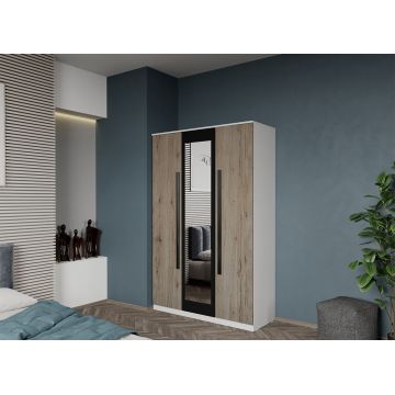 Dulap dormitor 3 usi San Remo+Oglinda 124 x 192,5 cm - Dallas