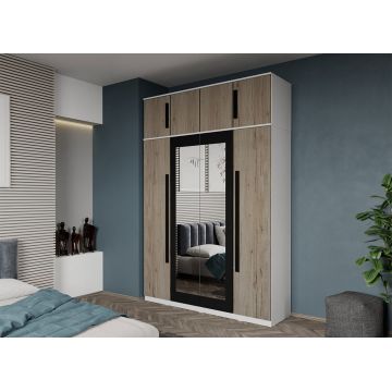 Dulap dormitor 4 usi San Remo+oglinda 164,4 x 240,3 cm - Dallas