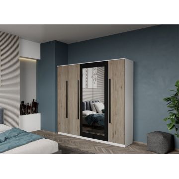 Dulap dormitor 5 usi San Remo+oglinda 205,4 x 192,5 cm - Dallas