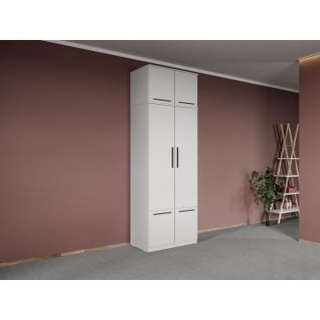 Dulap dormitor Alb 2U cu suprapozabil - Madrid