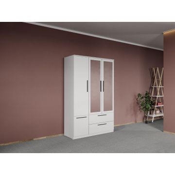 Dulap dormitor Alb 3U cu oglinda - Madrid