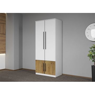 Dulap dormitor Alb cu Flagstaff Oak 83 x 192,5 cm - Sidney