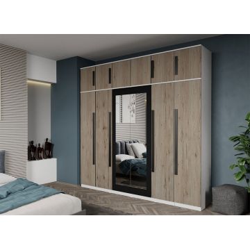Dulap dormitor cu 6 usi San Remo+oglinda 246,4 x 240,3 cm - Dallas