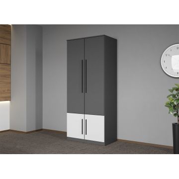 Dulap dormitor Gri cu Alb 83 x 192,5 cm - Sidney