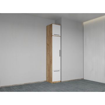 Dulap dormitor Stejar+Alb 1U cu suprapozabil - Madrid
