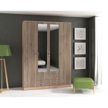 Dulap Garmonia 4U, 160x52x200 cm,sonoma/trufe