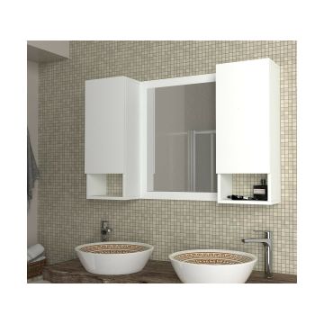 Dulap Suspendat pentru Baie, Antuan, 119x21x75.6 cm - Alb