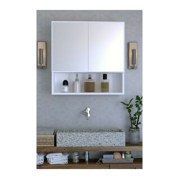 Dulap Suspendat pentru baie Hilton, 70x17x70 CM - Alb