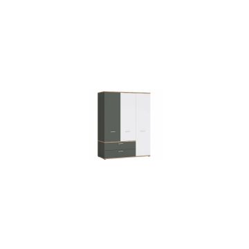 DULAP TWENTY TWES03 3D2S, 150X60X196 CM, ALB/GRI/STEJAR