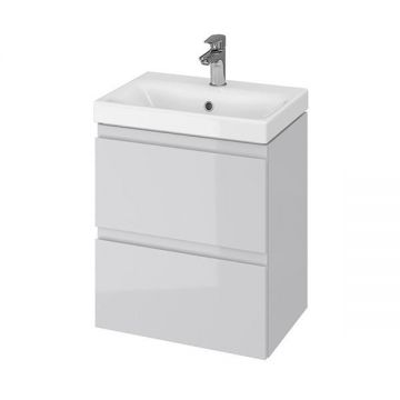 Mobilier suspendat Cersanit, Moduo Slim, pentru lavoar incastrabil, 50 cm, gri