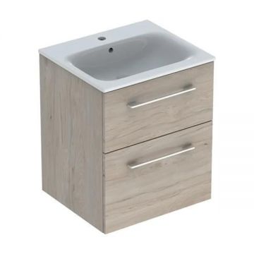 Set mobilier cu lavoar, Geberit, Selnova Square, nuc american hickory deschis, 55 cm Set mobilier cu lavoar, Geberit, Selnova Square, nuc american hickory deschis, 55 cm