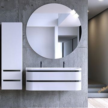 Set mobilier suspendat si lavoar, Kolpasan, Vittoria, 120 cm, alb mat Set mobilier suspendat si lavoar, Kolpasan, Vittoria, 120 cm, alb mat