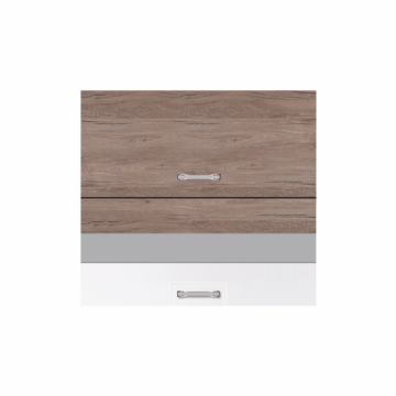 Corp superior ECO-41G, 2 usi, corp stejar sonoma, fronturi alb lucios + stejar sanremo, 80x32x72 cm