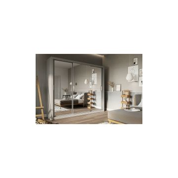 Dulap cu usi culisante IDEA ID-01-3L, 250x60x215 cm, Gri