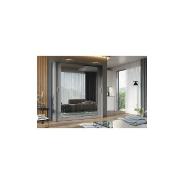Dulap cu usi culisante IDEA ID-16, 200x60x215 cm, Gri