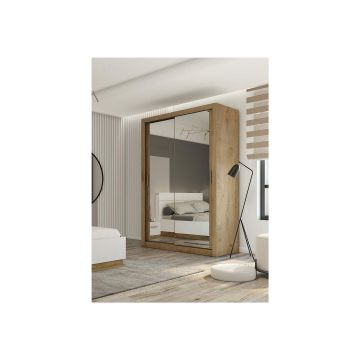 Dulap cu usi culisante IDEA ID-17, 150x60x215 cm, Stejar Shetland