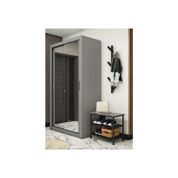 Dulap cu usi culisante IDEA ID-18, 120x60x215 cm, Gri
