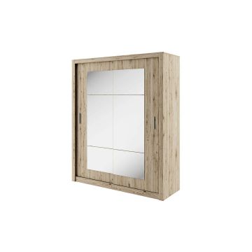 Dulap cu usi culisante IDEA ID-2, 180x60x215 cm, Stejar San Remo