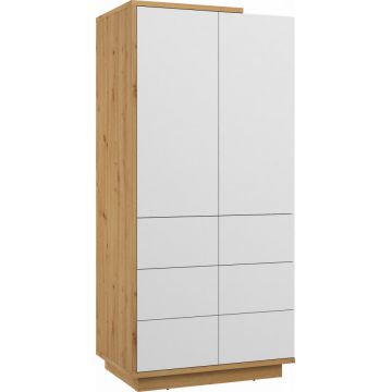 Dulap Hybrid Hyb-23 Stejar 2D Artizan/Alb Luciu
