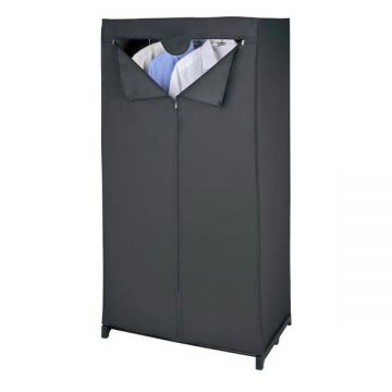 Dulap textil Deep Black, negru, 75x150x50 cm