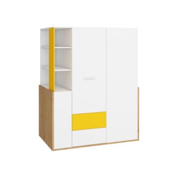 Hey Hey-21 Dulap 155 Oak Artisan/White/Yellow