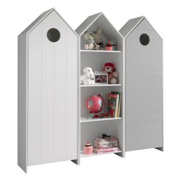 Șifonier de copii alb/gri deschis 173x171,5 cm CASAMI – Vipack