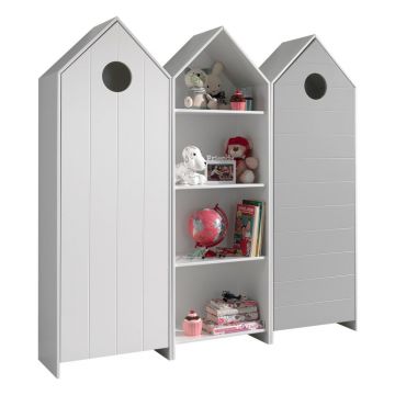 Șifonier de copii alb/gri deschis 173x171,5 cm CASAMI – Vipack