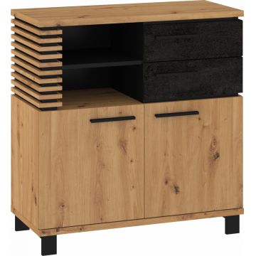Lamir Lam-03 Bufeta 2D2S Starer Artisan/Beton Negru/Negru