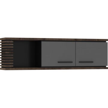 Lamir Lam-13 Dulap Supper 2D Stejar Grange/Grafit/Negru