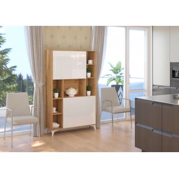 Megan 02 Oak Artisan/White High Gloss
