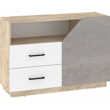 Pax Pax-05 Bufet 120 1D2S Stjar Endgrain/Alb/Beton Gr