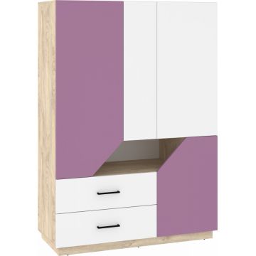 Pax Pax-23 Dulap 133 4D2S Stejar Endgrain/Alb/Lavanda