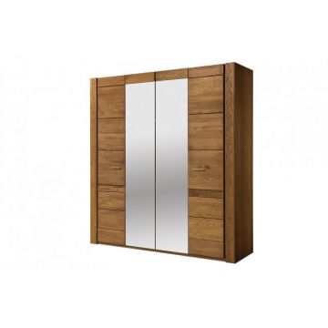Velvet 77 Dulap Cu 4 Uși (2 Uși Cu Oglindă) 205 X 225 X 60 Stejar Rustic