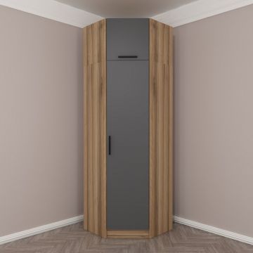 Dulap Haine Kale Oak - 2304, Gri, 74x255x52 cm