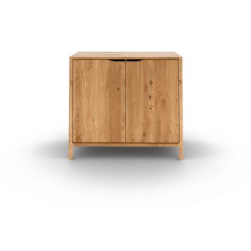 Dulap în culoare naturală din lemn de stejar 95x80 cm Twig – The Beds