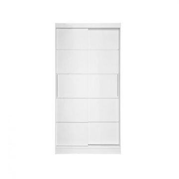 Dulap KOSS 03, cu usi glisante, alb, 100x60x200 cm