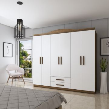 Dulap Lara Alb-Walnut