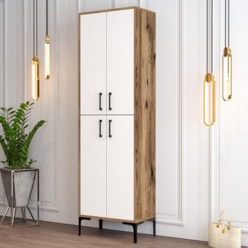 Dulap Pantofi Berlin A - Walnut, Alb