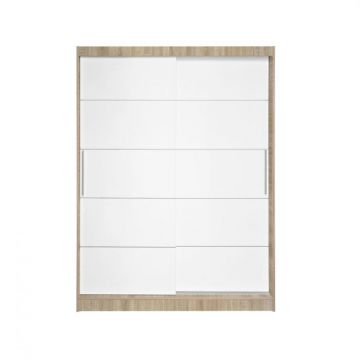 Dulap RODOS 03, usi glisante, corp somona + usi alb, 150x60x200 cm