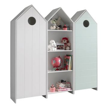 Șifonier de copii alb/albastru deschis 173x171,5 cm CASAMI – Vipack