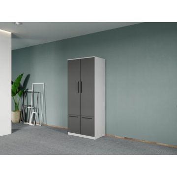 Dulap dormitor Alb+Gri Levi C02