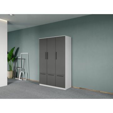 Dulap dormitor Alb+Gri Levi C04
