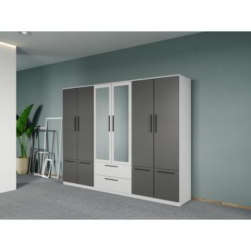Dulap dormitor Alb+Gri Levi C11