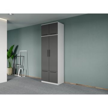 Dulap dormitor Alb+Gri Levi C13