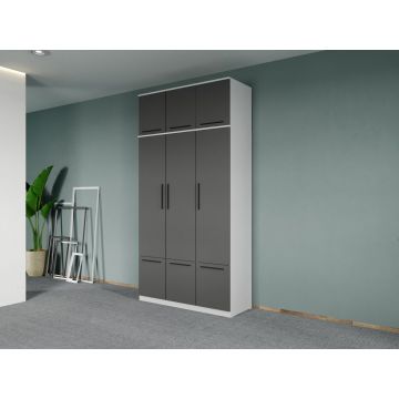 Dulap dormitor Alb+Gri Levi C15