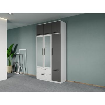 Dulap dormitor Alb+Gri Levi C16