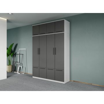 Dulap dormitor Alb+Gri Levi C17