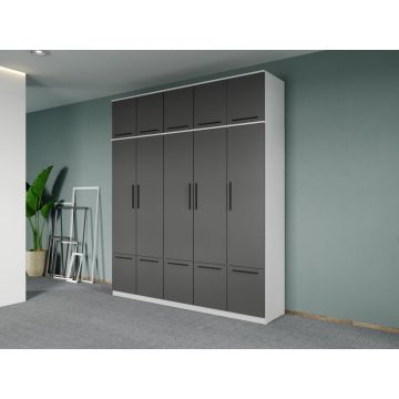 Dulap dormitor Alb+Gri Levi C19
